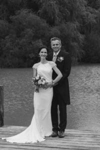 B&W image of Bride and Groom